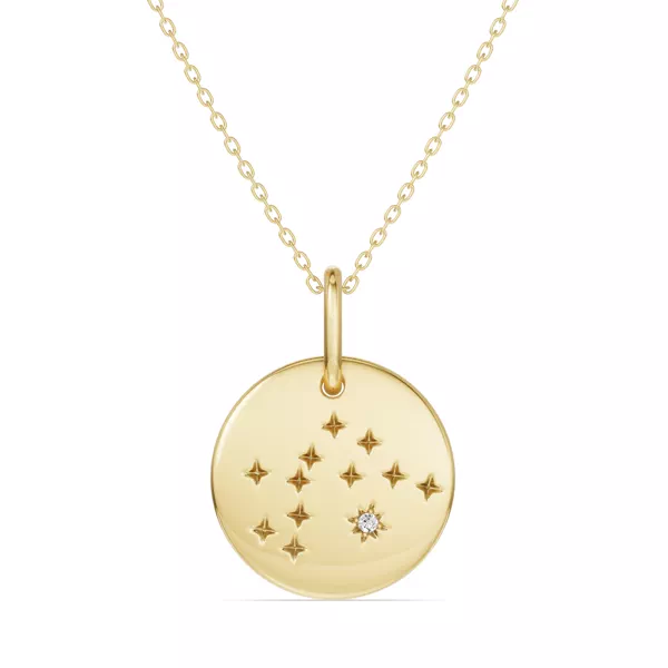 Aquarius Zodiac Constellation Medallion Necklace