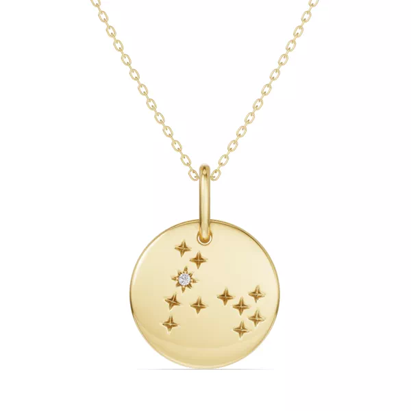 Pisces Zodiac Constellation Medallion Necklace