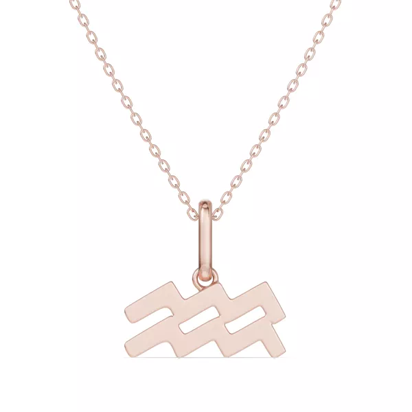 Aquarius Zodiac Glyph Necklace