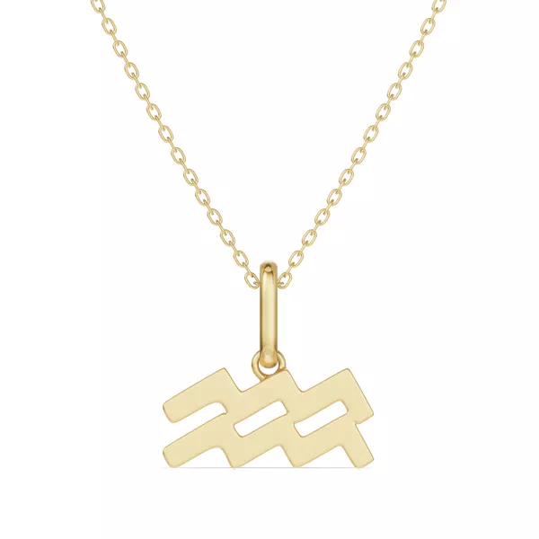 Aquarius Zodiac Glyph Necklace