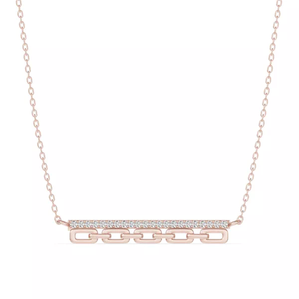Chain Reaction Pavé Lab Bar Necklace