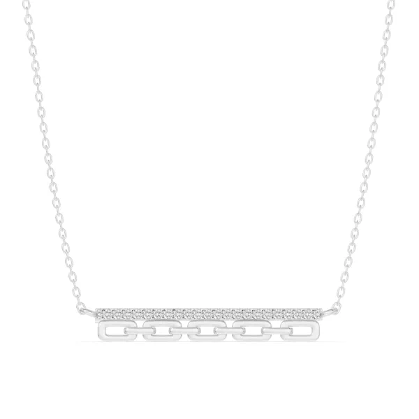 Chain Reaction Pavé Lab Bar Necklace
