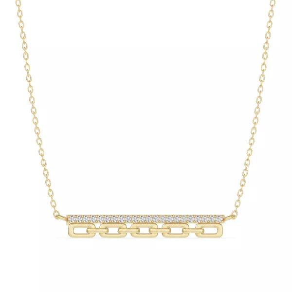 Chain Reaction Pavé Lab Bar Necklace
