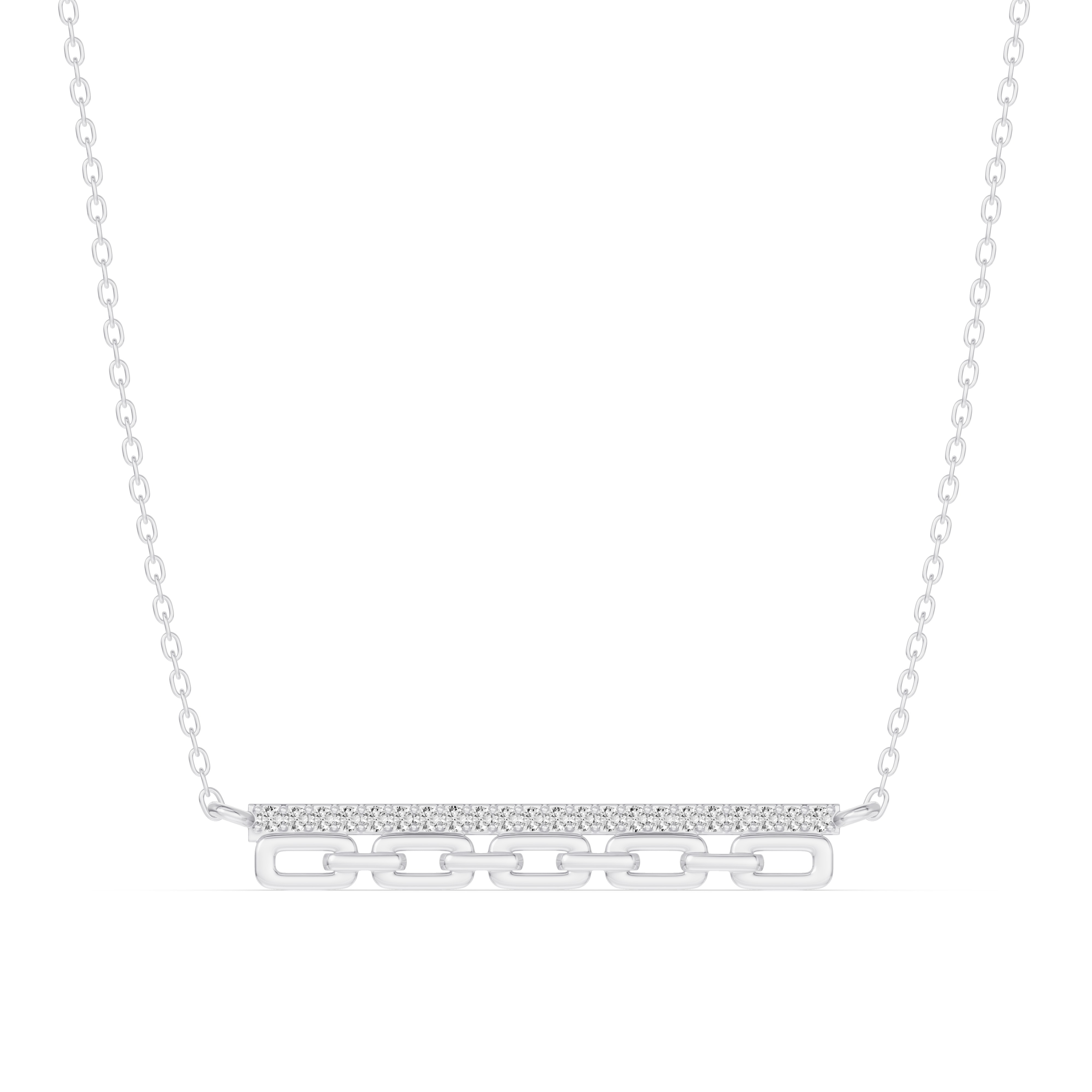 Chain Reaction Pavé Lab Bar Necklace