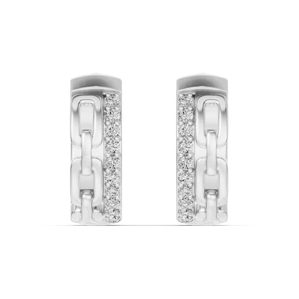 Chain Reaction Pavé Lab Huggie Earrings