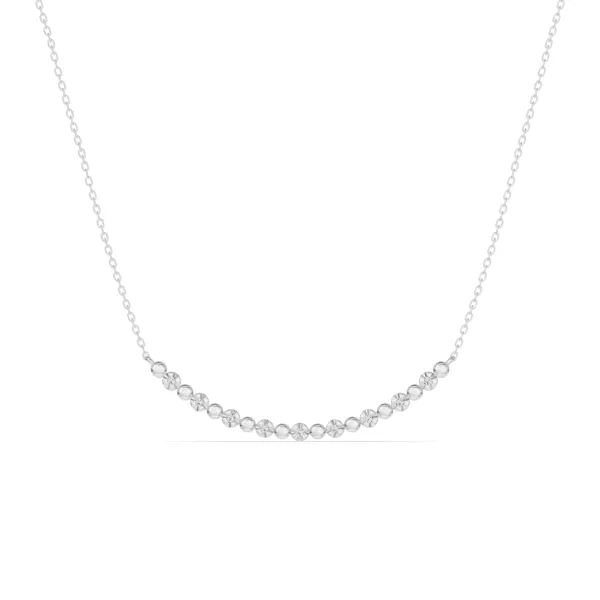 Lab Diamond Bead Bar Smile Necklace