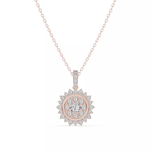 Sunburst Cluster Lab Diamond Necklace
