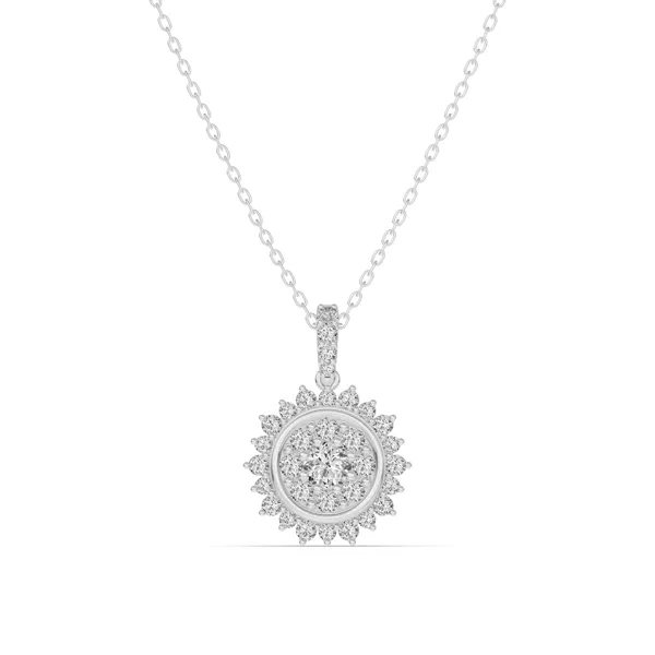 Sunburst Cluster Lab Diamond Necklace
