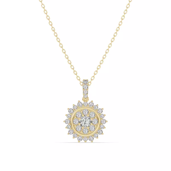 Sunburst Cluster Lab Diamond Necklace