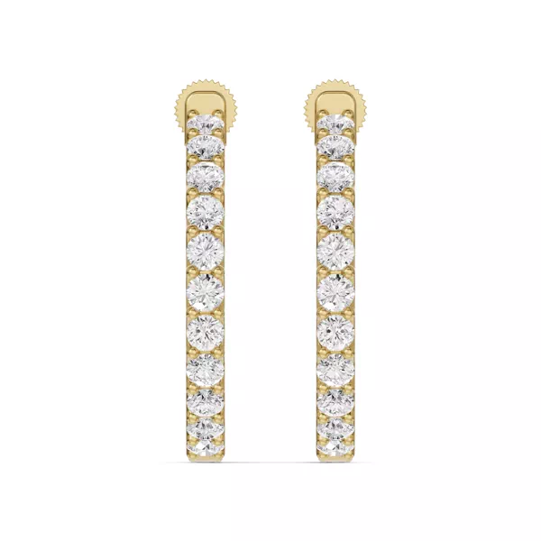 Unity Prong Hoop Lab Earrings (2 ct. tw.)