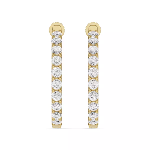 Unity Prong Hoop Lab Earrings (3 ct. tw.)