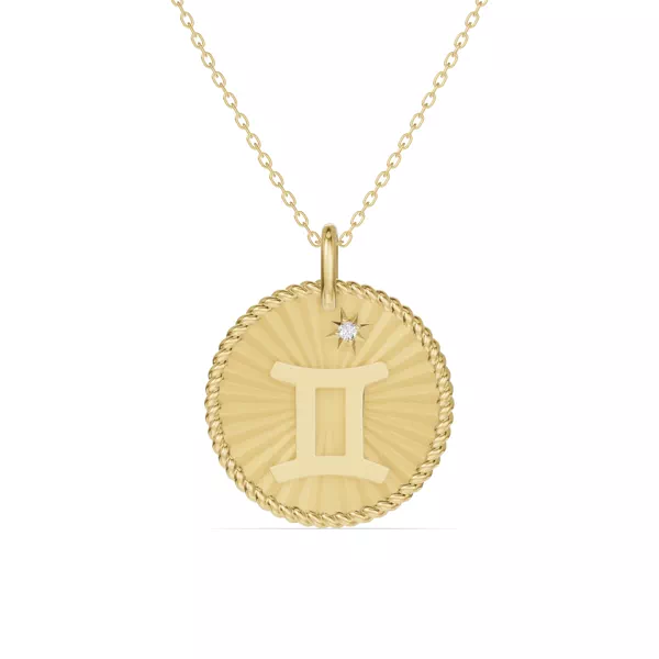 Gemini Celestial Zodiac Medallion Pendant