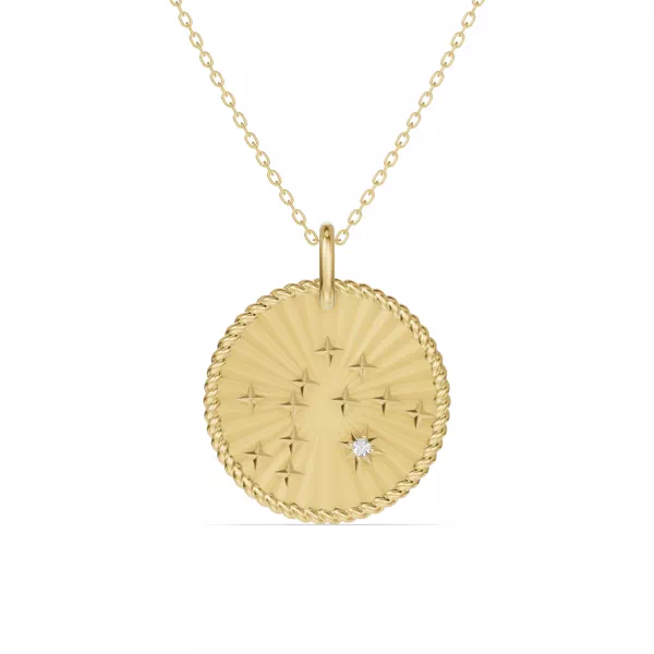 Aquarius Celestial Zodiac Medallion Pendant