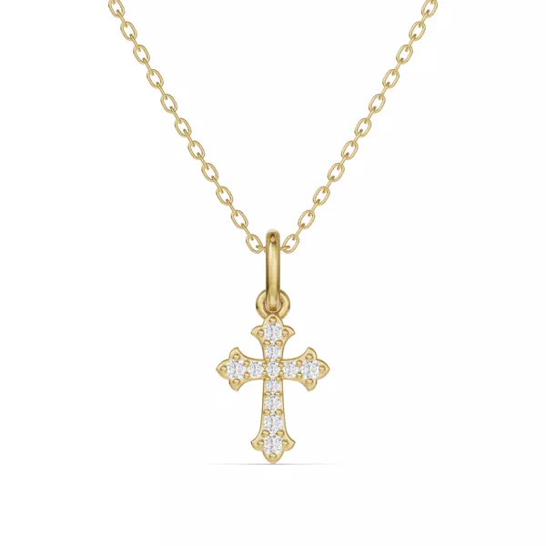 Grace Pavé Cross Lab Pendant