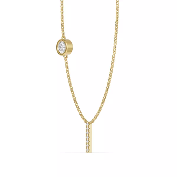 Bezel Lab Diamond Pavé Initial Necklace - I