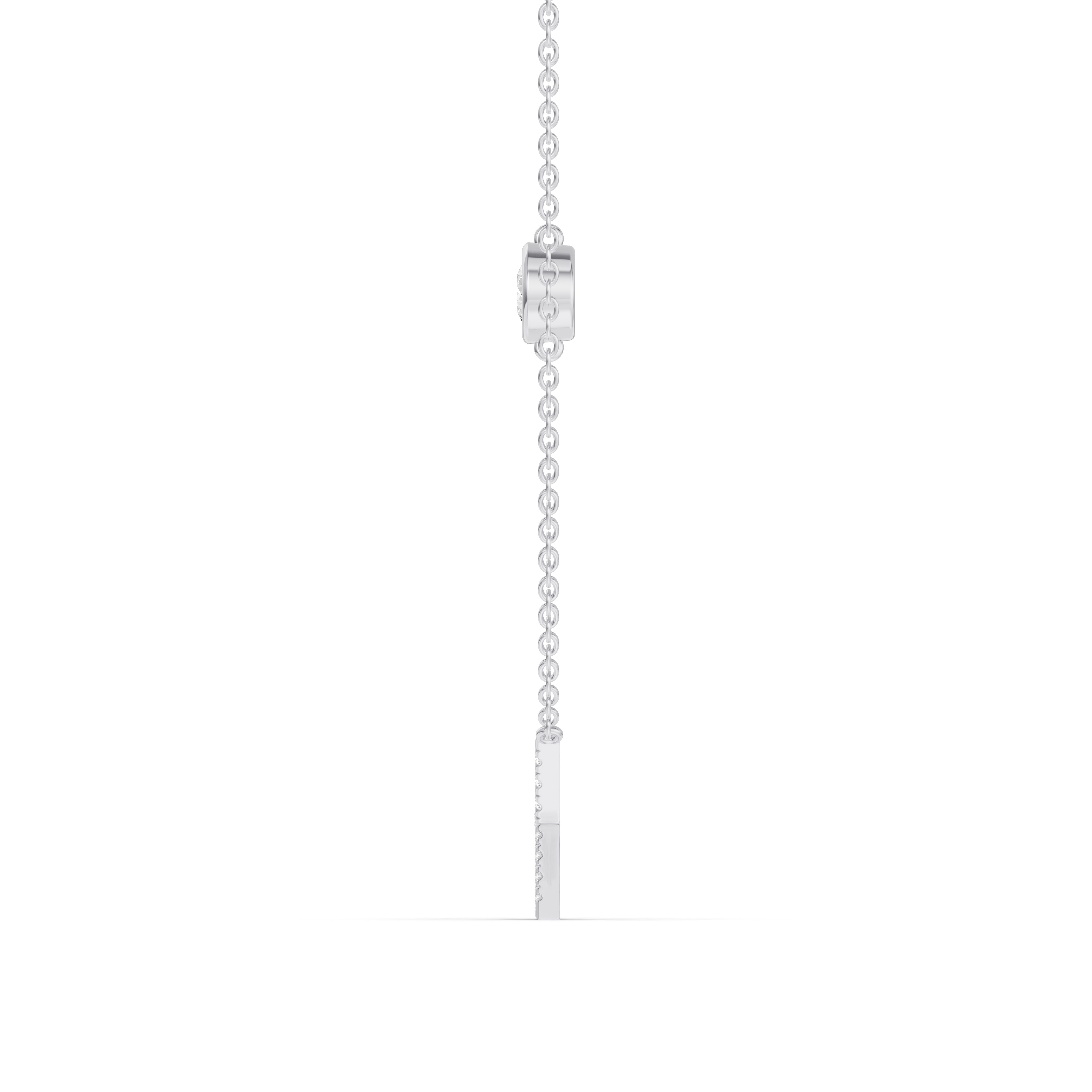 Bezel Lab Diamond Pavé Initial Necklace - X