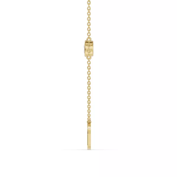 Bezel Lab Diamond Gold Initial Necklace - G