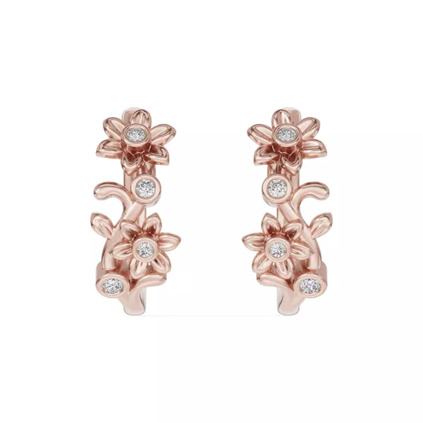 Vine Diamond Hoop Earrings