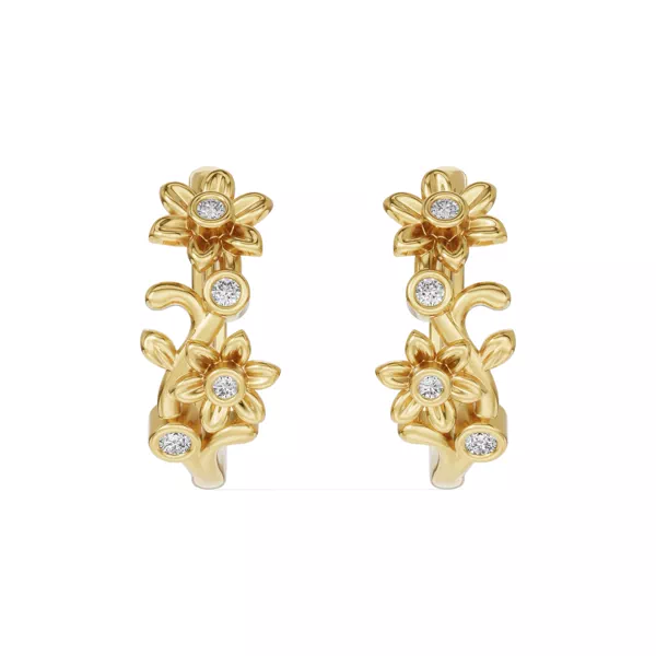 Vine Diamond Hoop Earrings