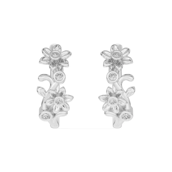 Vine Diamond Hoop Earrings