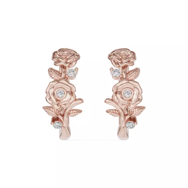 Rose Diamond Hoop Earrings