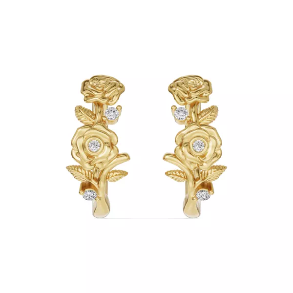 Rose Diamond Hoop Earrings