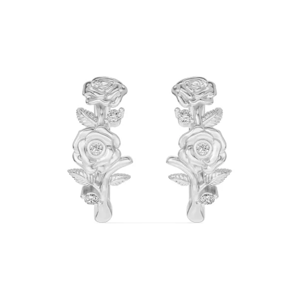 Rose Diamond Hoop Earrings