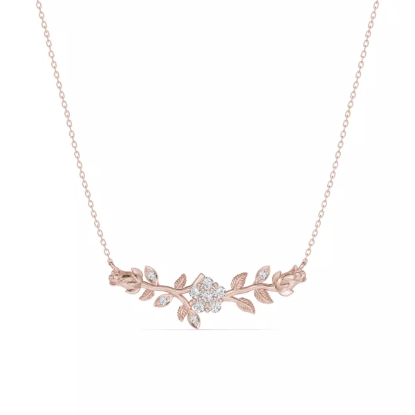 Rose Bud Lab Diamond Necklace