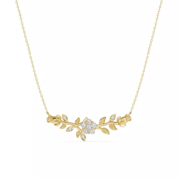 Rose Bud Diamond Necklace