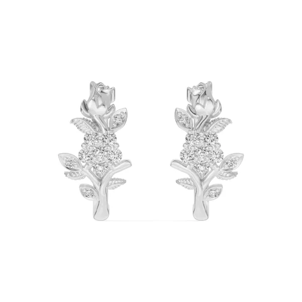 Rose Bud Lab Diamond Hoop Earrings