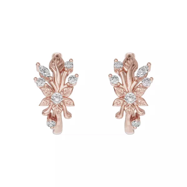 Flora Lab Diamond Hoop Earrings