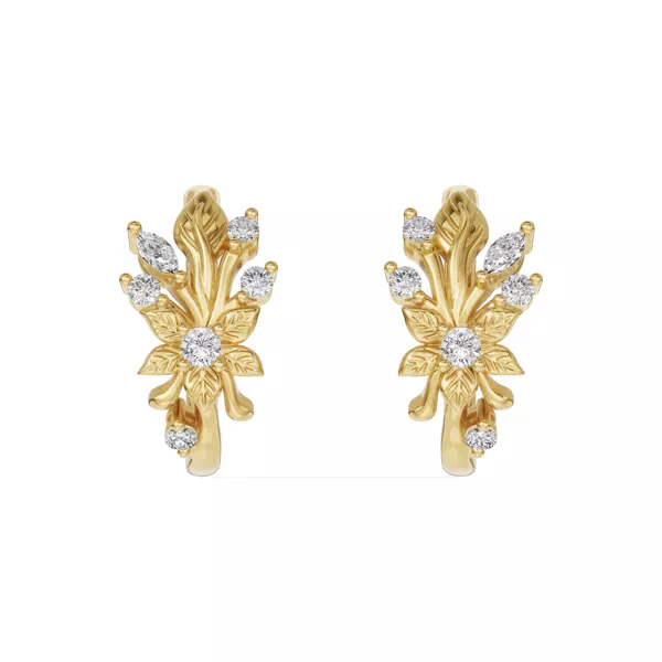 Flora Diamond Hoop Earrings