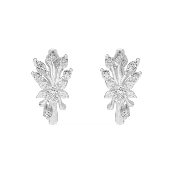 Flora Lab Diamond Hoop Earrings