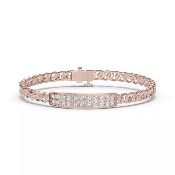 Pavé Cuban Link Panel Lab Diamond Bracelet