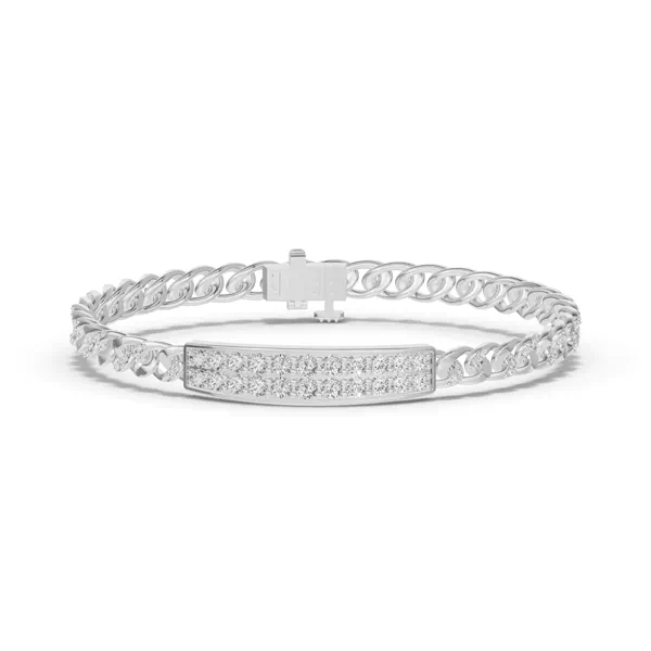Pavé Cuban Link Panel Diamond Bracelet