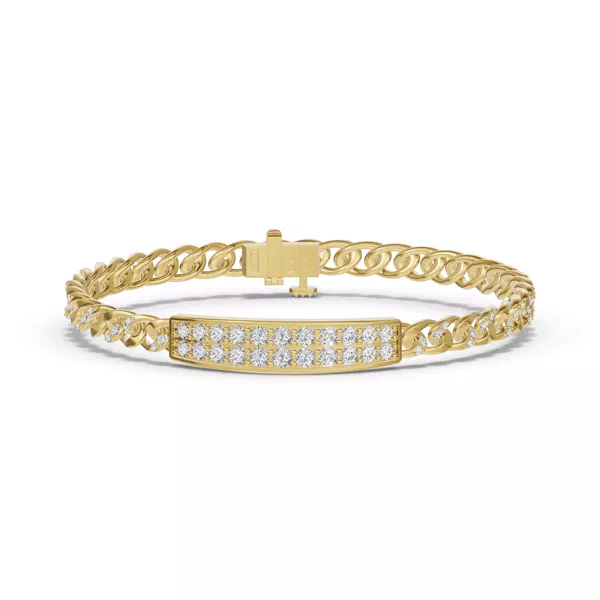 Pavé Cuban Link Panel Diamond Bracelet