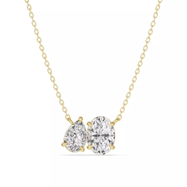 Toi et Moi Pear and Oval Lab Diamond Necklace (1.50 ct. tw.)