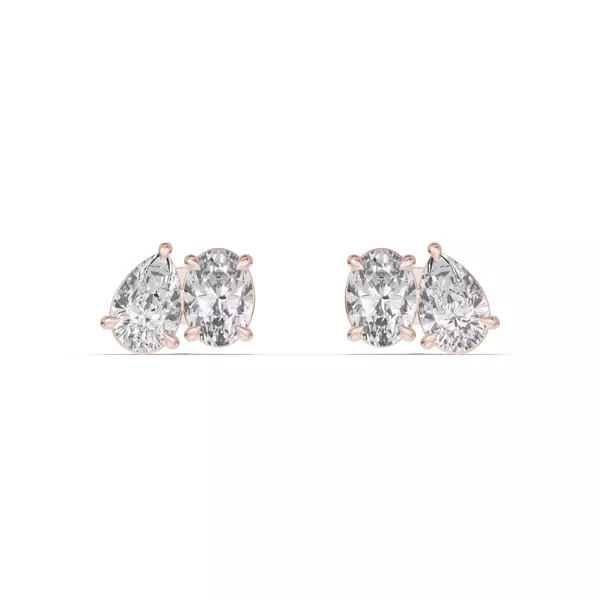 Toi et Moi Pear and Oval Lab Diamond Earrings (2.00 ct. tw.)
