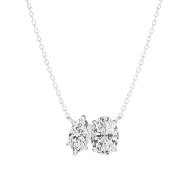 Toi et Moi Marquise and Oval Lab Diamond Necklace (1.50 ct. tw.)