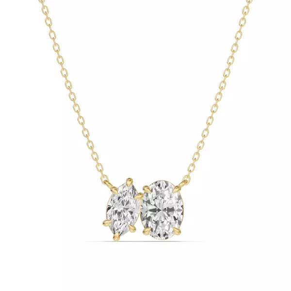 Toi et Moi Marquise and Oval Lab Diamond Necklace (1.50 ct. tw.)