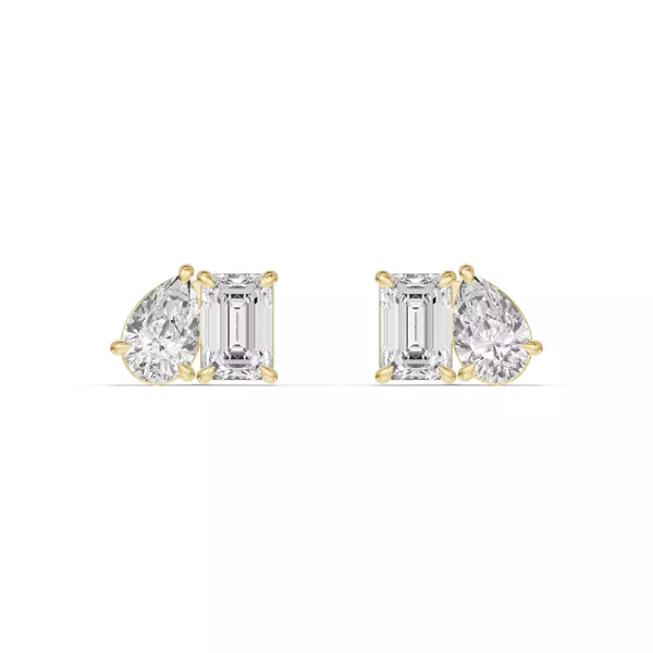 Toi et Moi Pear and Emerald Lab Diamond Earrings (2.50 ct. tw.)