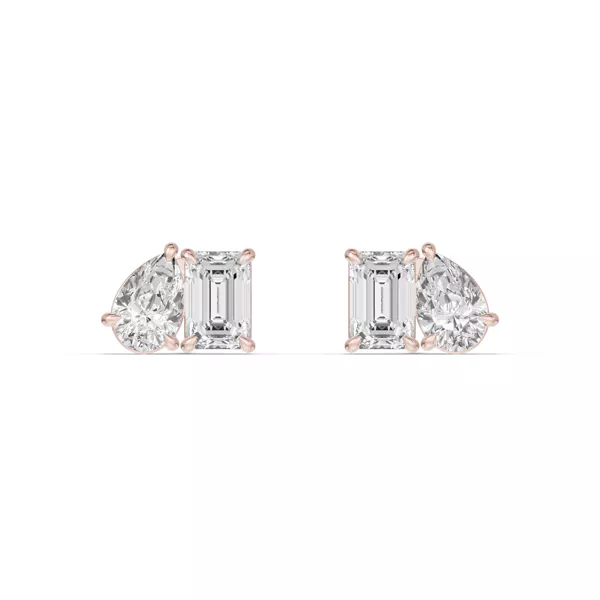 Toi et Moi Pear and Emerald Lab Diamond Earrings (2.50 ct. tw.)