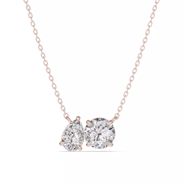 Toi et Moi Pear and Round Lab Diamond Necklace (1.50 ct. tw.)