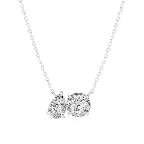 Toi et Moi Pear and Round Lab Diamond Necklace (1.50 ct. tw.)