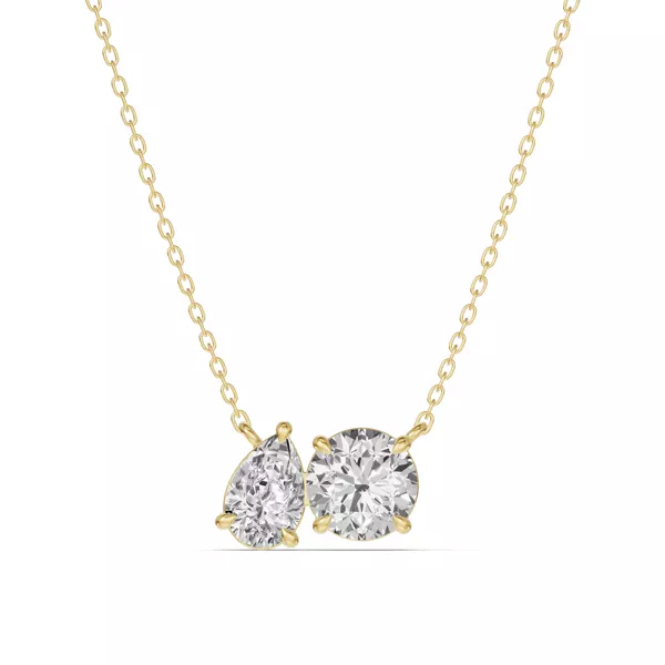 Toi et Moi Pear and Round Lab Diamond Necklace (1.50 ct. tw.)