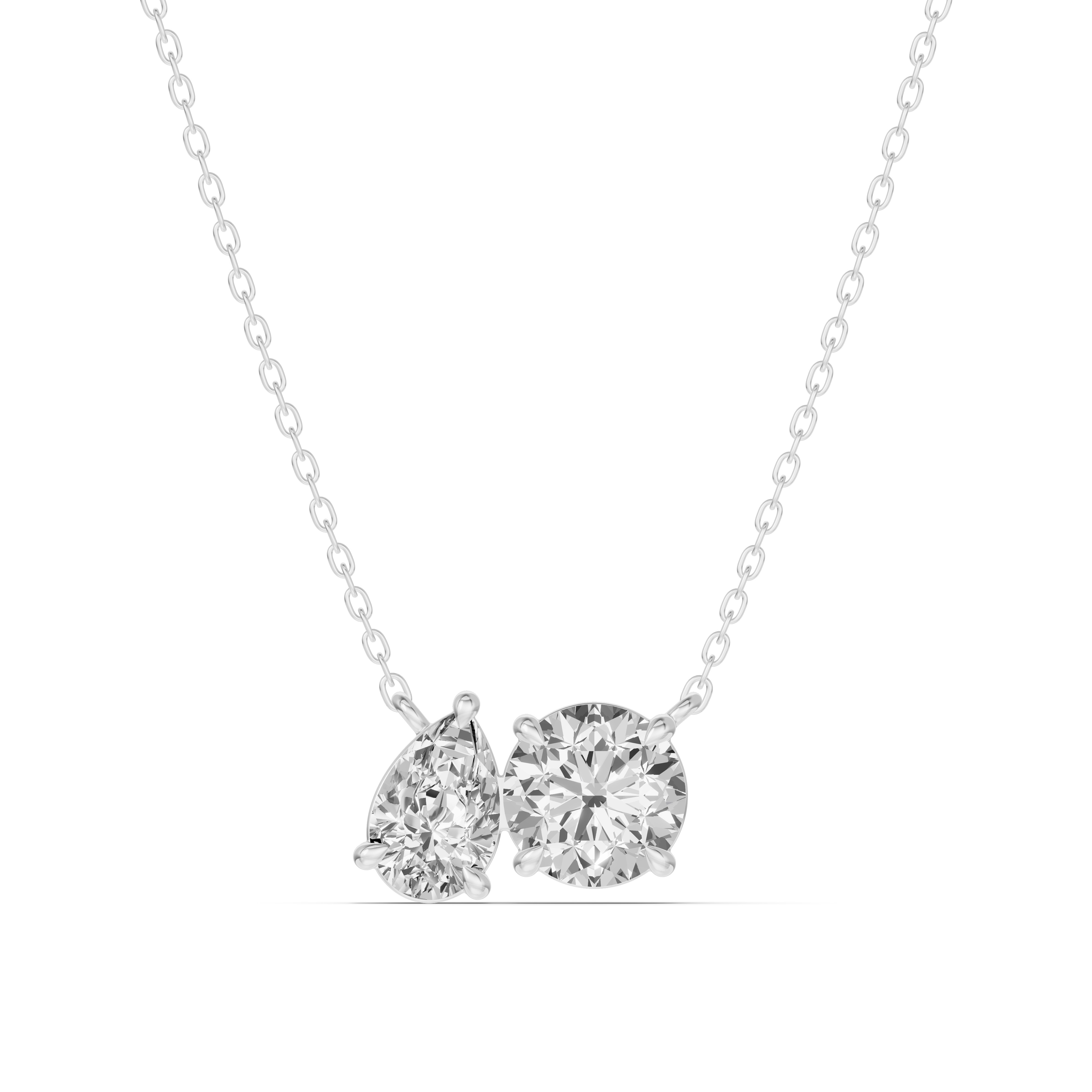 Toi et Moi Pear and Round Lab Diamond Necklace (1.50 ct. tw.)