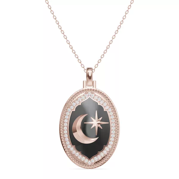 Astril Lunar Oval Medallion Lab Diamond Pendant