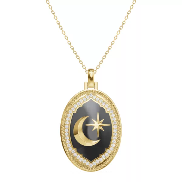 Astril Lunar Oval Medallion Lab Diamond Pendant