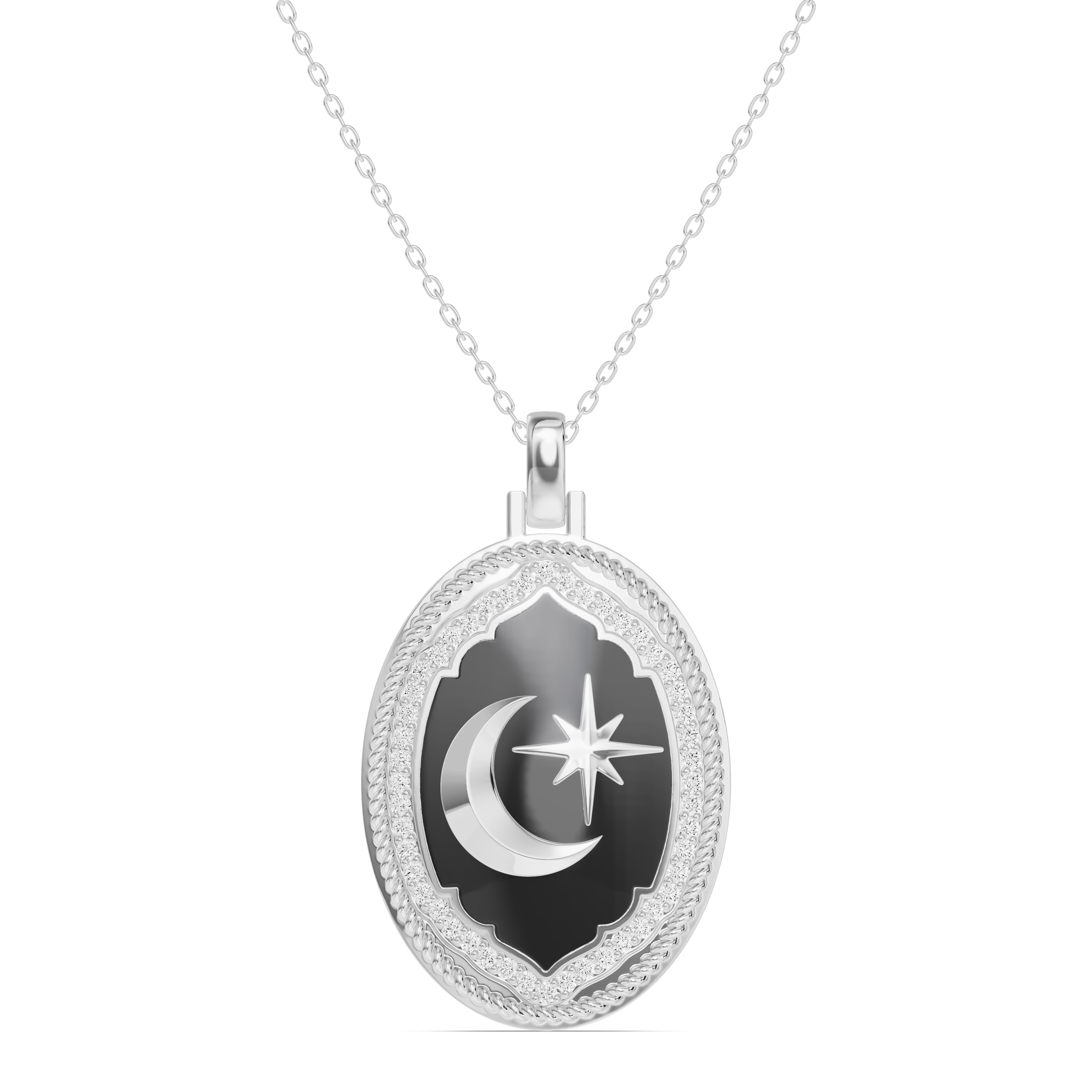 Astril Lunar Oval Medallion Diamond Pendant