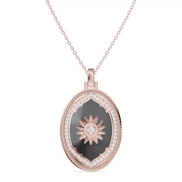 Astril Sol Oval Medallion Lab Diamond Pendant